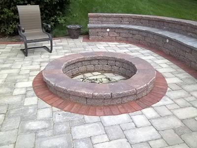 Custom fire pit backyard Woodstock IL