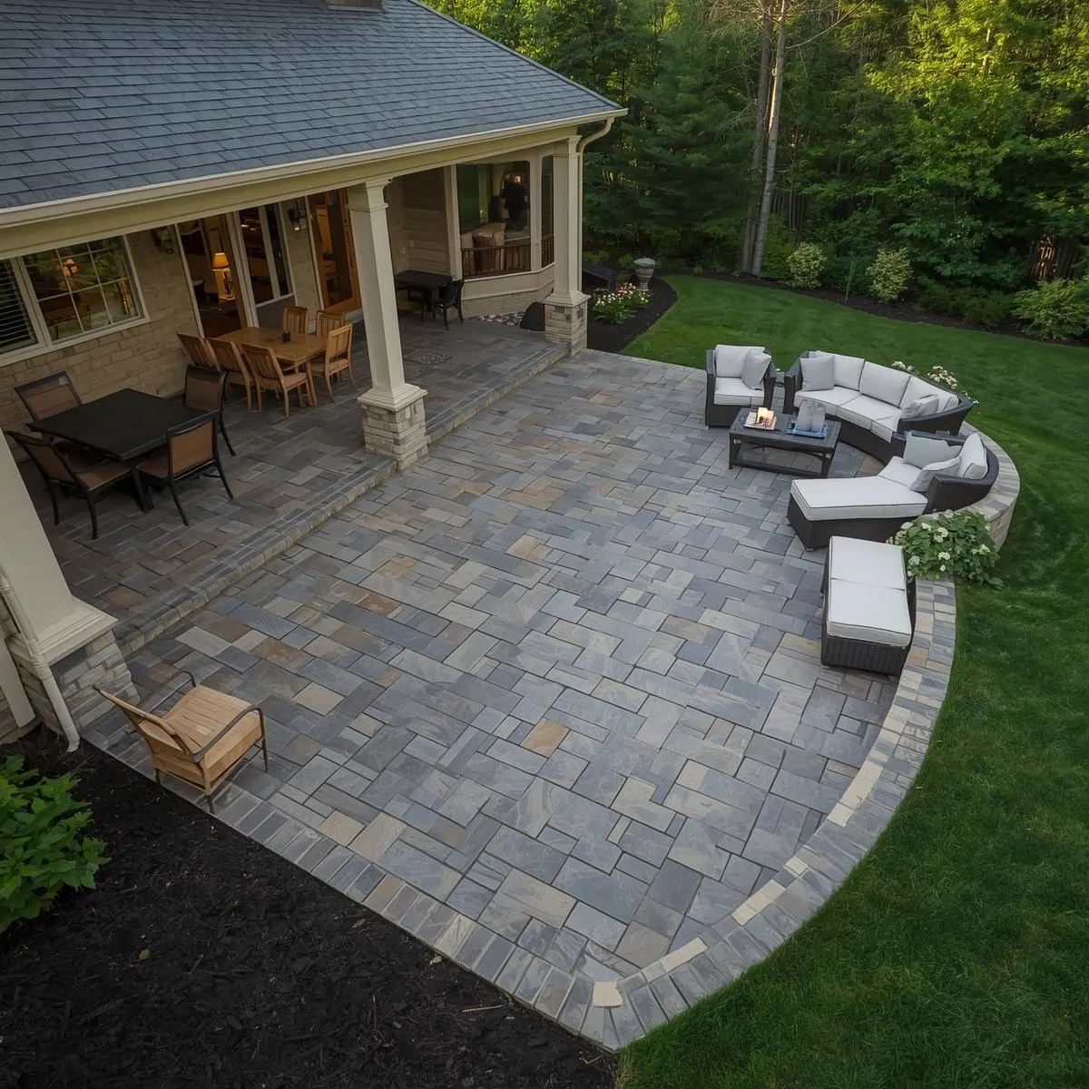 Paver patio outdoor living space Crystal Lake