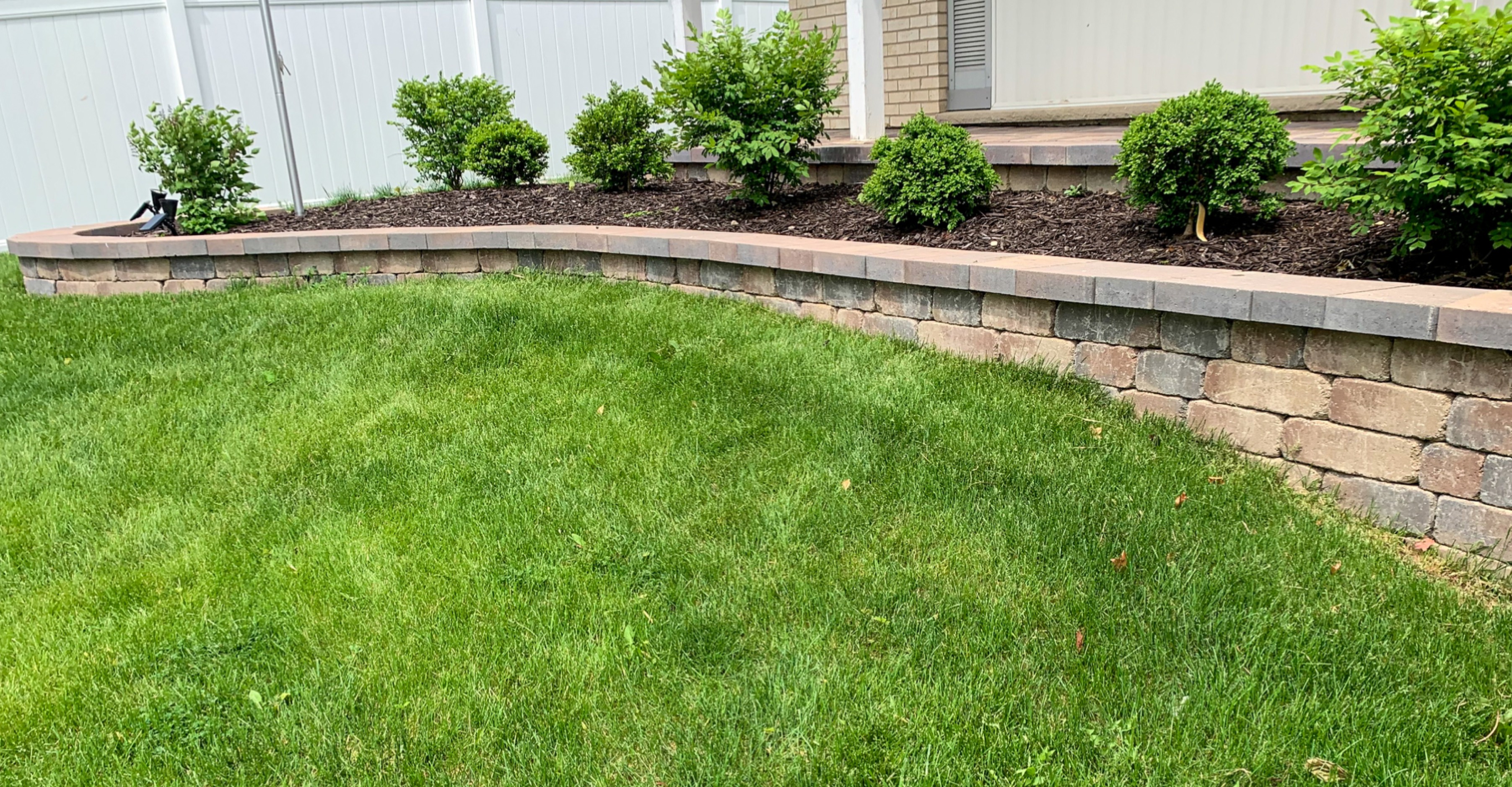 Block retaining wall with landscaping Barrington IL
