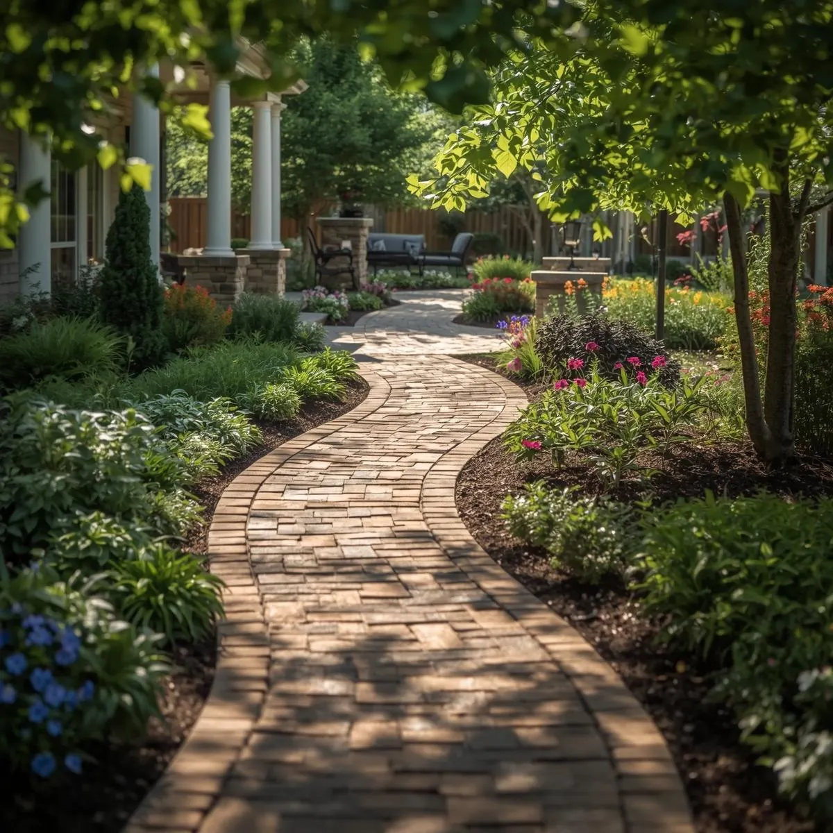 Brick paver walkway front entry Woodstock IL